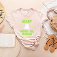 Scary Special Education Ed Teacher Costume Halloween Easy Women's Heather T-Shirt Heather Peach