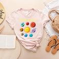 Solar System Cute Face Planets Space Science Teacher School Women's Heather T-Shirt Heather Peach