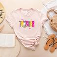 Spooky Halloween Teacher Para Counselor SPED Preppy Boo Kids Women's Heather T-Shirt Heather Peach Spooky Halloween Teacher Para Counselor SPED Preppy Boo Kids Women's Heather T-Shirt Heather Peach