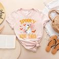 Spooky Science Teacher Ghost Halloween School Women Women's Heather T-Shirt Heather Peach Spooky Science Teacher Ghost Halloween School Women Women's Heather T-Shirt Heather Peach