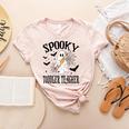 Spooky Toddler Teacher Halloween School Women's Heather T-Shirt Heather Peach Spooky Toddler Teacher Halloween School Women's Heather T-Shirt Heather Peach
