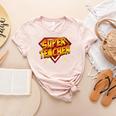 Super Teacher Superhero Back To School Teacher's Women's Heather T-Shirt Heather Peach Super Teacher Superhero Back To School Teacher's Women's Heather T-Shirt Heather Peach