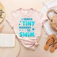 Swimming Teacher I Teach Tiny Humans To Swim Swim Instructor Women's Heather T-Shirt Heather Peach