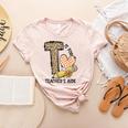 T Is For Teacher’s Aide Back To First Day Of School Leopard Men Women Girls Kids Women's Heather T-Shirt Heather Peach T Is For Teacher’s Aide Back To First Day Of School Leopard Men Women Girls Kids Women's Heather T-Shirt Heather Peach