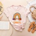 I Teach The Cutest Little Turkeys Thanksgiving Teacher Men Women Girls Kids Women's Heather T-Shirt Heather Peach