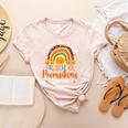 I Teach The Cutest Preschool Pumpkin Teacher Halloween For Men Women Kids Women's Heather T-Shirt Heather Peach