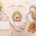 Teach Love Inspire Rainbow Leopard Cheetah Print Teacher Women's Heather T-Shirt Heather Peach Teach Love Inspire Rainbow Leopard Cheetah Print Teacher Women's Heather T-Shirt Heather Peach
