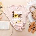 TEACH LOVE INSPIRE Teacher Sunflower Appreciation Women's Heather T-Shirt Heather Peach TEACH LOVE INSPIRE Teacher Sunflower Appreciation Women's Heather T-Shirt Heather Peach