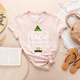 Teacher Christmas Teaching Is My Favorite Women's Heather T-Shirt Heather Peach