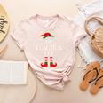 The Teacher Elf Christmas Family Matching Group Xmas Women's Heather T-Shirt Heather Peach The Teacher Elf Christmas Family Matching Group Xmas Women's Heather T-Shirt Heather Peach