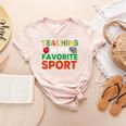 Teacher Is My Favorite Sport Teacher Teaching Lover Women's Heather T-Shirt Heather Peach Teacher Is My Favorite Sport Teacher Teaching Lover Women's Heather T-Shirt Heather Peach