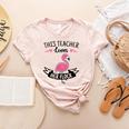 This Teacher Loves Her Flock Cute Flamingo Teacher Women's Heather T-Shirt Heather Peach This Teacher Loves Her Flock Cute Flamingo Teacher Women's Heather T-Shirt Heather Peach