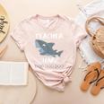 Teacher Shark Shirt Christmas Idea For Him Her Women's Heather T-Shirt Heather Peach