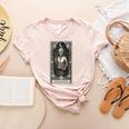 The Teacher Skeleton Tarot Card Women's Heather T-Shirt Heather Peach The Teacher Skeleton Tarot Card Women's Heather T-Shirt Heather Peach
