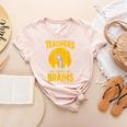 Teachers Love Brains Shirt Men Women Halloween Teacher Women's Heather T-Shirt Heather Peach