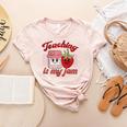 Teaching Is My Jam Cute Strawberry For Women Teachers Women's Heather T-Shirt Heather Peach