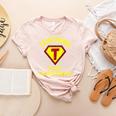 Teaching Is My Superpower Fun Elementary Teacher 1st Grade Women's Heather T-Shirt Heather Peach