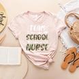 Team School Nurse Camo Teacher Student Back To School For Men Women Women's Heather T-Shirt Heather Peach Team School Nurse Camo Teacher Student Back To School For Men Women Women's Heather T-Shirt Heather Peach