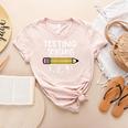 Testing Testing 123 Cute Test Day School Teacher Exam For Men Women Girls Kids Women's Heather T-Shirt Heather Peach Testing Testing 123 Cute Test Day School Teacher Exam For Men Women Girls Kids Women's Heather T-Shirt Heather Peach