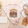 Thankful For My Preschool Turkeys Thanksgiving Teacher Fall Women's Heather T-Shirt Heather Peach