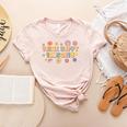 Think Happy Thoughts Teens Spring Positive Message Teachers For Men Women Girls Kids Women's Heather T-Shirt Heather Peach