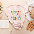 Tiny Human Security Preschool Childcare Teacher Babysitters Women's Heather T-Shirt Heather Peach Tiny Human Security Preschool Childcare Teacher Babysitters Women's Heather T-Shirt Heather Peach