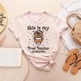 This Is My Tired Teacher Costume Skull Halloween Messy Bun Women's Heather T-Shirt Heather Peach This Is My Tired Teacher Costume Skull Halloween Messy Bun Women's Heather T-Shirt Heather Peach