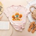 Turkey Read Books Reading Fall Thanksgiving Teacher Women's Heather T-Shirt Heather Peach