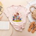 Turkey Reading Books Fall Season Thanksgiving Teacher Book Women's Heather T-Shirt Heather Peach Turkey Reading Books Fall Season Thanksgiving Teacher Book Women's Heather T-Shirt Heather Peach