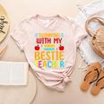 Twinning With My Bestie Teacher Boy Spirit Week Twin Day Women's Heather T-Shirt Heather Peach Twinning With My Bestie Teacher Boy Spirit Week Twin Day Women's Heather T-Shirt Heather Peach
