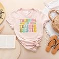 Twinning With My Teacher Bestie Twin Day Matching Teachers For Men Women Girls Kids Women's Heather T-Shirt Heather Peach Twinning With My Teacher Bestie Twin Day Matching Teachers For Men Women Girls Kids Women's Heather T-Shirt Heather Peach