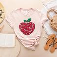 Valentines Day Teacher Hearts Apple Love Teach Women Men Women's Heather T-Shirt Heather Peach Valentines Day Teacher Hearts Apple Love Teach Women Men Women's Heather T-Shirt Heather Peach
