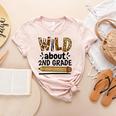 Wild About 2Nd Grade School Grade Teacher Women's Heather T-Shirt Heather Peach