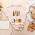 Wild About Learning Teacher Back To School Teaching Women's Heather T-Shirt Heather Peach