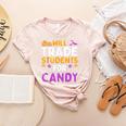 Will Trade Students For Candy Cute Halloween Costume Teacher For Men Women Kids Women's Heather T-Shirt Heather Peach