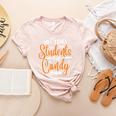 Will Trade Students For Candy Halloween Costume Teacher Women's Heather T-Shirt Heather Peach Will Trade Students For Candy Halloween Costume Teacher Women's Heather T-Shirt Heather Peach