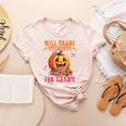 Will Trade Students For Candy Teacher Cute Halloween Pumpkin Women's Heather T-Shirt Heather Peach