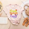 Will Trade Students For Candy Teacher Halloween Costume Women's Heather T-Shirt Heather Peach Will Trade Students For Candy Teacher Halloween Costume Women's Heather T-Shirt Heather Peach