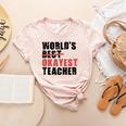 World's Best Okayest Teacher ACY025a For Men Women Women's Heather T-Shirt Heather Peach World's Best Okayest Teacher ACY025a For Men Women Women's Heather T-Shirt Heather Peach