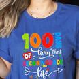 100 Days Of Living That 2nd Grade Life Boy Girl Teacher Women's Heather T-Shirt Heather True Royal 100 Days Of Living That 2nd Grade Life Boy Girl Teacher Women's Heather T-Shirt Heather True Royal
