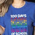100 Days Of School Heart Love Teacher Or Student 100th Day Women's Heather T-Shirt Heather True Royal 100 Days Of School Heart Love Teacher Or Student 100th Day Women's Heather T-Shirt Heather True Royal