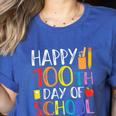 100 Days Of School Teacher And Student Women's Heather T-Shirt Heather True Royal