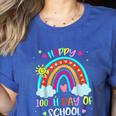100th Day Of School Rainbow Happy 100 Days Smarter Teacher Women's Heather T-Shirt Heather True Royal 100th Day Of School Rainbow Happy 100 Days Smarter Teacher Women's Heather T-Shirt Heather True Royal