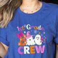 1st Grade Boo Crew First Grade Halloween Costume Teacher Kid Women's Heather T-Shirt Heather True Royal 1st Grade Boo Crew First Grade Halloween Costume Teacher Kid Women's Heather T-Shirt Heather True Royal
