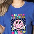 In My 1st Grade Era Smile Face Back To School Teacher Kid Women's Heather T-Shirt Heather True Royal In My 1st Grade Era Smile Face Back To School Teacher Kid Women's Heather T-Shirt Heather True Royal