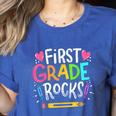 1st Grade Teacher Women's Heather T-Shirt Heather True Royal