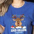 2nd Grade Teacher Christmas Second Grade Squad Reindeer Xmas For Men Women Kids Women's Heather T-Shirt Heather True Royal