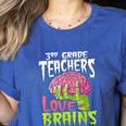 3rd Grade Teachers Love Brains Zombie Teacher Halloween Women's Heather T-Shirt Heather True Royal 3rd Grade Teachers Love Brains Zombie Teacher Halloween Women's Heather T-Shirt Heather True Royal