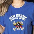 4th Grade Pirate Crew Halloween Costume Cool Teacher Student Women's Heather T-Shirt Heather True Royal
