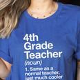 4th Grade Teacher Definition Back To School First Day Women's Heather T-Shirt Heather True Royal